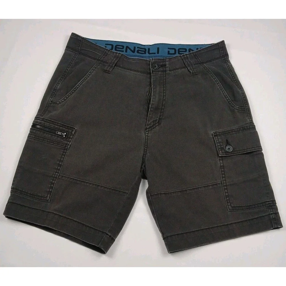 Denali Mens Size 32 Charcoal Gray Outdoor Cargo Shorts Stretch Hiking